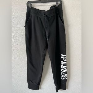 Victoria’s Secret Pink sweats black with white logo XL